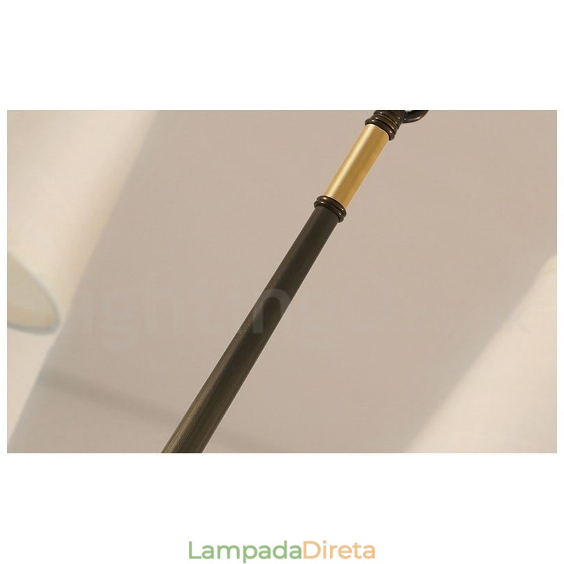 Pure Brass Grande Luxuoso Rústico Retro Vintage Pingente de Latão Lustre com Tons de Tecido