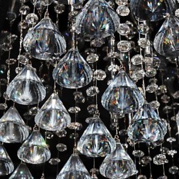 Lustre de cristal cromado clássico tradicional em metal