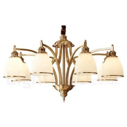 Pure Brass Grande Luxuoso Rústico Retro Vintage Pingente de Latão Lustre com Tons de Vidro