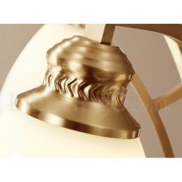 Pure Brass Grande Luxuoso Rústico Retro Vintage Pingente de Latão Lustre com Tons de Vidro