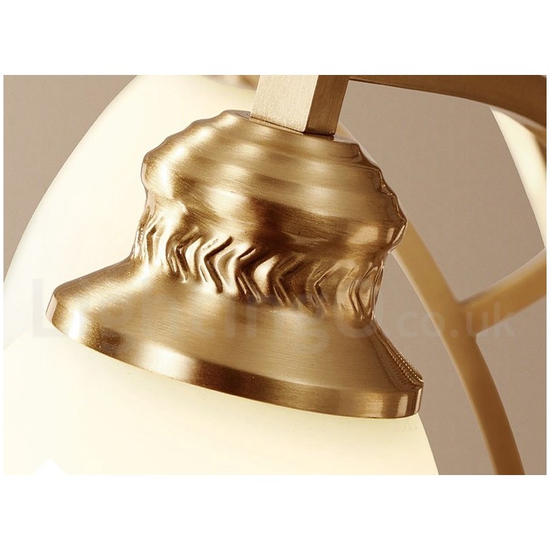 Pure Brass Grande Luxuoso Rústico Retro Vintage Pingente de Latão Lustre com Tons de Vidro