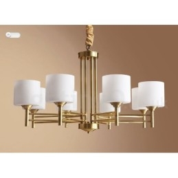 Pure Brass Grande Luxuoso Rústico Retro Vintage Pingente de Latão Lustre com Tons de Vidro