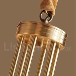 Pure Brass Grande Luxuoso Rústico Retro Vintage Pingente de Latão Lustre com Tons de Vidro