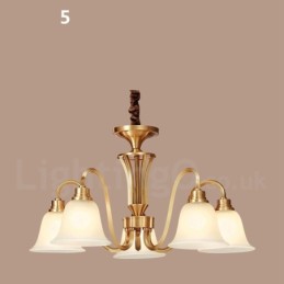 Pure Brass Grande Luxuoso Rústico Retro Vintage Sólido Latão Pingente Lustre com Tons de Vidro