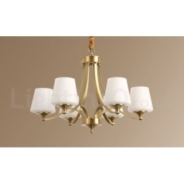 Pure Brass Grande Luxuoso Rústico Retro Vintage Pingente de Latão Lustre com Tons de Vidro