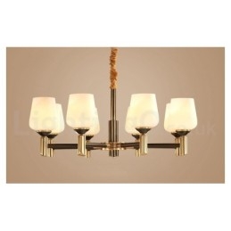 Pure Brass Grande Luxuoso Rústico Retro Vintage Pingente de Latão Lustre com Tons de Vidro