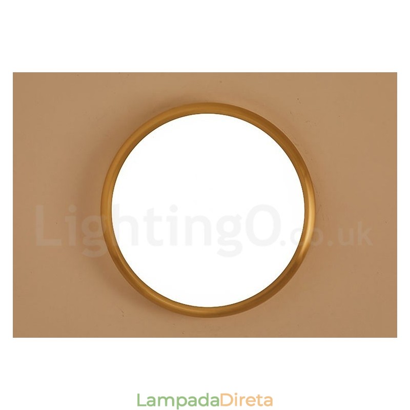Luzes de teto de latão embutidas ultrafinas, modernas, contemporâneas e reguláveis, estilo nórdico, com cúpula de acrílico, também podem ser usadas como luminária de parede