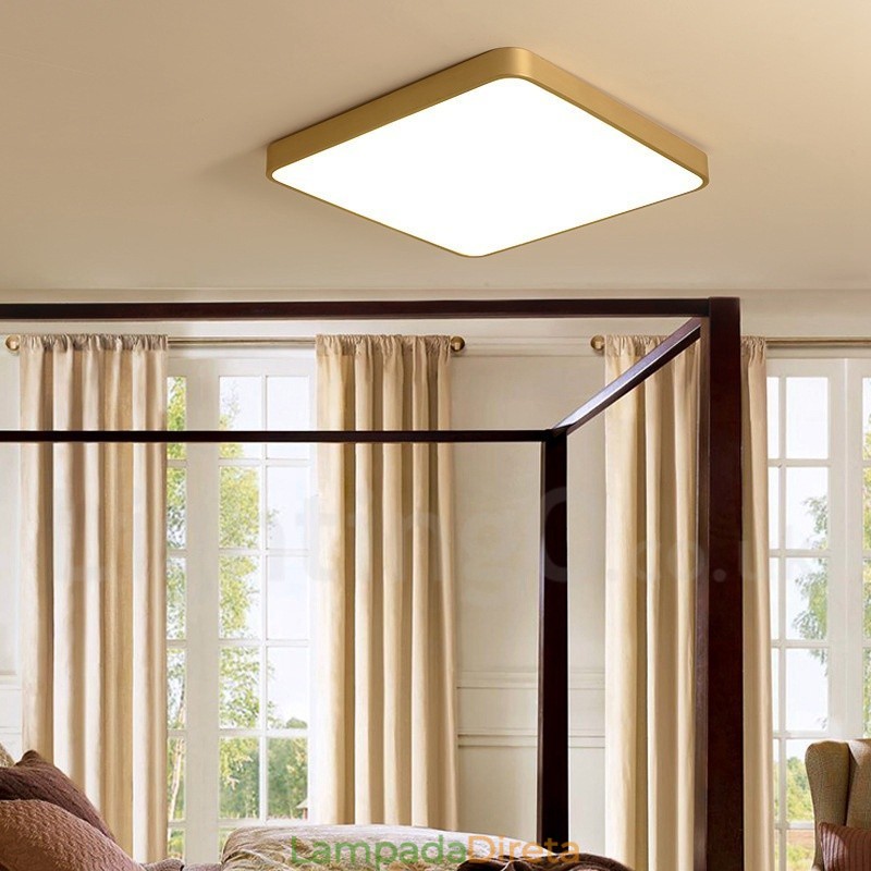 Luzes de teto de latão embutidas, estilo nórdico moderno, moderno, quadrado, ultrafinas, reguláveis, com cúpula de acrílico, também podem ser usadas como luminária de parede