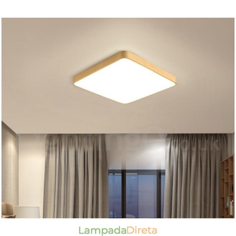 Luzes de teto de latão embutidas, estilo nórdico moderno, moderno, quadrado, ultrafinas, reguláveis, com cúpula de acrílico, também podem ser usadas como luminária de parede