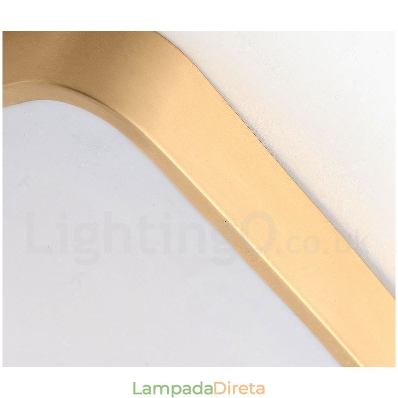 Luzes de teto de latão embutidas, estilo nórdico moderno, moderno, quadrado, ultrafinas, reguláveis, com cúpula de acrílico, também podem ser usadas como luminária de parede