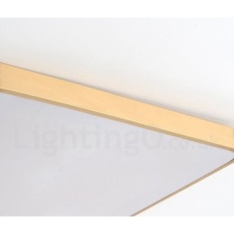 Luzes de teto de latão embutidas, estilo nórdico moderno, moderno, quadrado, ultrafinas, reguláveis, com cúpula de acrílico, também podem ser usadas como luminária de parede