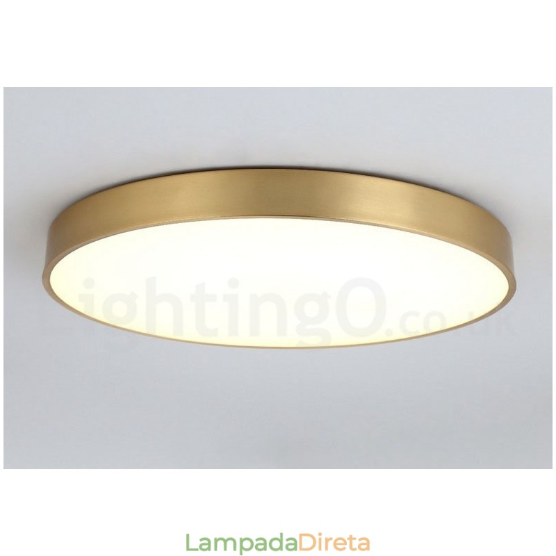 Luzes de teto de latão ultrafinas 100% redondas reguláveis, modernas, contemporâneas, estilo nórdico, embutidas, com cúpula de acrílico, também podem ser usadas como luminária de parede