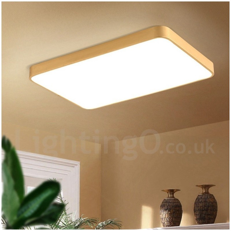 Luminárias de teto de latão embutidas, estilo nórdico moderno, contemporâneo, retangular ultrafinas, reguláveis, com cúpula de acrílico, também podem ser usadas como luminária de parede