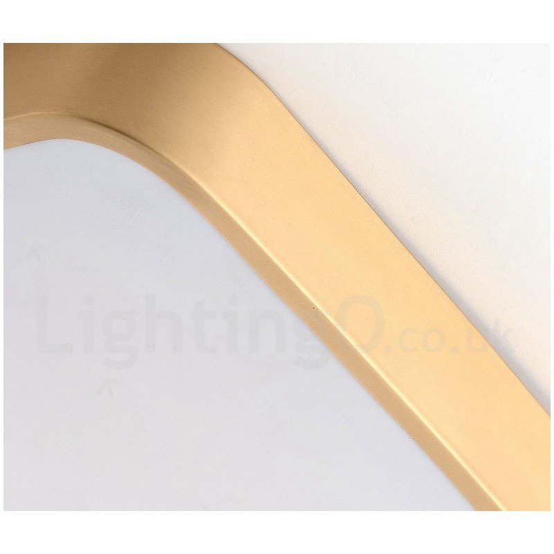 Luminárias de teto de latão embutidas, estilo nórdico moderno, contemporâneo, retangular ultrafinas, reguláveis, com cúpula de acrílico, também podem ser usadas como luminária de parede