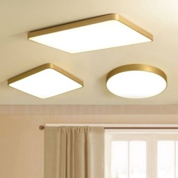 Luminárias de teto de latão embutidas, estilo nórdico moderno, contemporâneo, retangular ultrafinas, reguláveis, com cúpula de acrílico, também podem ser usadas como luminária de parede