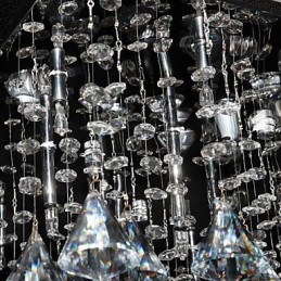 Lustre de cristal cromado clássico tradicional em metal