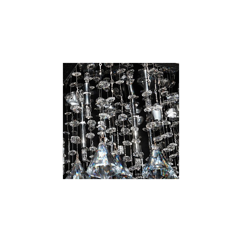 Lustre de cristal cromado clássico tradicional em metal