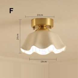 Pure Brass Rustic Lodge Nordic Style Luzes de teto embutidas com cúpula de vidro
