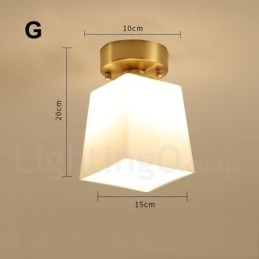 Pure Brass Rustic Lodge Nordic Style Luzes de teto embutidas com cúpula de vidro