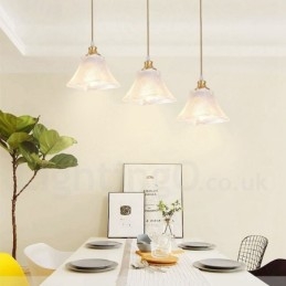 Luminária pendente estilo nórdico rústica de latão puro com cúpula de vidro