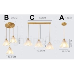 Luminária pendente estilo nórdico rústica de latão puro com cúpula de vidro