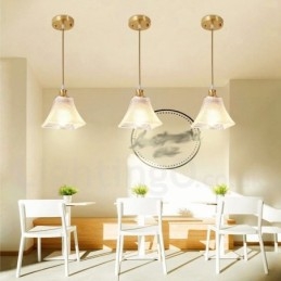 Luminária pendente estilo nórdico rústica de latão puro com cúpula de vidro