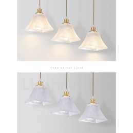 Luminária pendente estilo nórdico rústica de latão puro com cúpula de vidro