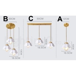 Luminária pendente estilo nórdico rústica de latão puro com cúpula de cerâmica