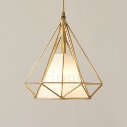 Luminária pendente estilo nórdico em estilo rústico de latão puro com cúpula de tecido