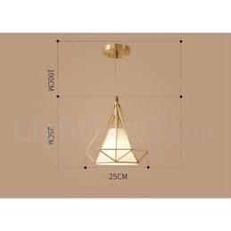 Luminária pendente estilo nórdico em estilo rústico de latão puro com cúpula de tecido