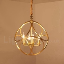 Luminária pendente estilo nórdico rústica de latão puro