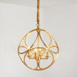 Luminária pendente estilo nórdico rústica de latão puro