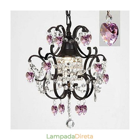 Lustre de metal com pintura de cristal clássico tradicional