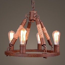 Luminária pendente de corda vintage loft lâmpada industrial criativa decoração estilo americano