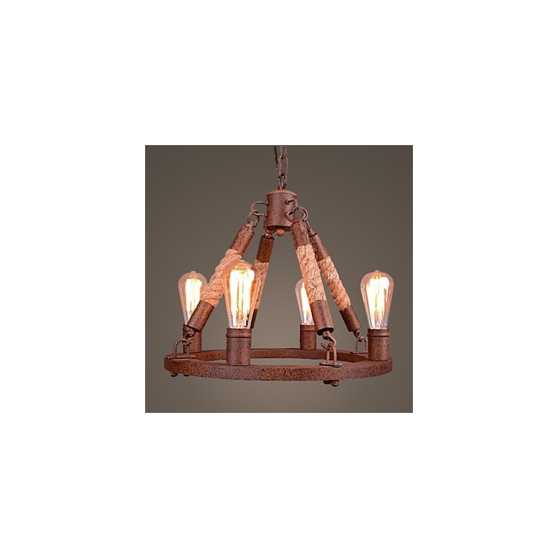 Luminária pendente de corda vintage loft lâmpada industrial criativa decoração estilo americano