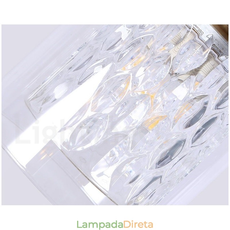 Luminária pendente estilo nórdico rústica de latão puro com cúpula de vidro