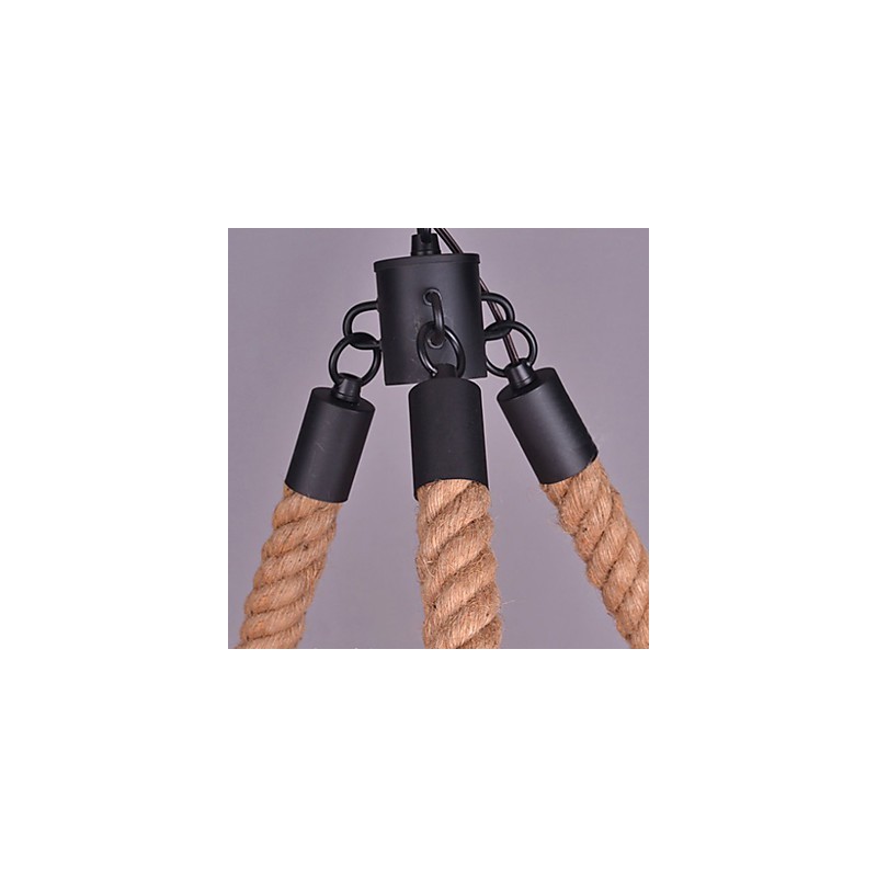 Luminária pendente de corda vintage loft lâmpada industrial criativa decoração estilo americano