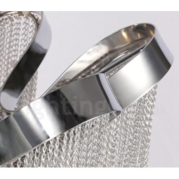 Lustre de borlas de alumínio com pingente de designer, cor prata