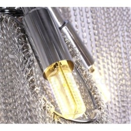 Lustre de borlas de alumínio com pingente de designer, cor prata
