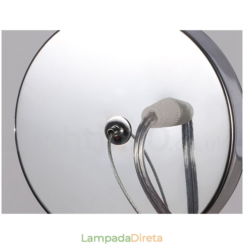 Lustre de borlas de alumínio com pingente de designer, cor prata