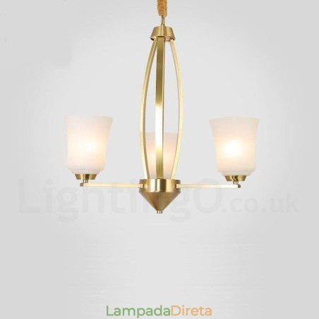 3 Luzes Pure Brass Grande Luxuoso Rústico Retro Vintage Latão Pingente Lustre com Tons de Vidro 3 Luzes Pure Brass Grande Luxuoso Rústico Retro Vintage Latão Pingente Lustre com Tons de Vidro