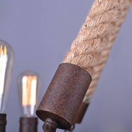 Luminária pendente de corda vintage loft lâmpada industrial criativa decoração estilo americano