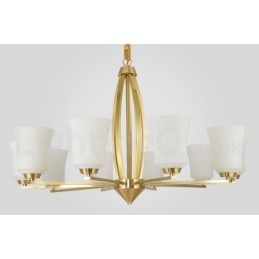 Lustre pendente de latão vintage retrô com cúpulas de vidro