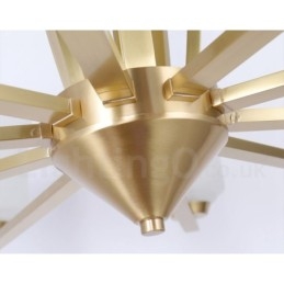 Lustre pendente de latão vintage retrô com cúpulas de vidro