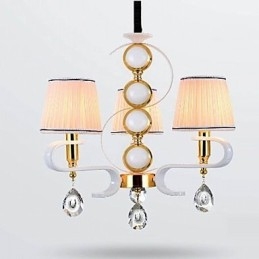 Lustre de tecido 3 luzes moderno minimalista lâmpada de alta qualidade