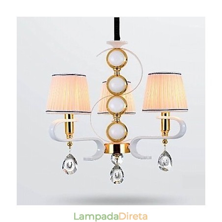 Lustre de tecido 3 luzes moderno minimalista lâmpada de alta qualidade Lustre de tecido 3 luzes moderno minimalista lâmpada de alta qualidade