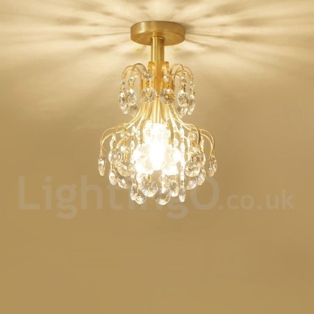 Pure Brass Rustic Lodge Nordic Style Luminárias de Teto de Cristal Embutidas Pure Brass Rustic Lodge Nordic Style Luminárias de Teto de Cristal Embutidas