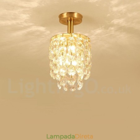 Pure Brass Rustic Lodge Nordic Style Luminárias de Teto de Cristal Embutidas Pure Brass Rustic Lodge Nordic Style Luminárias de Teto de Cristal Embutidas