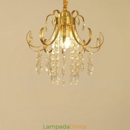 Pure Brass Rustic Lodge Nordic Style Luminárias de Teto de Cristal Embutidas Pure Brass Rustic Lodge Nordic Style Luminárias de Teto de Cristal Embutidas