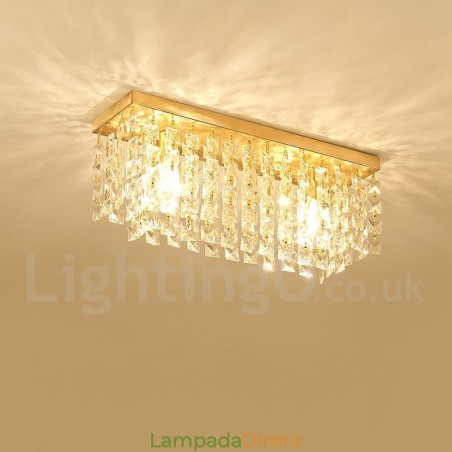 Pure Brass Rustic Lodge Nordic Style Luminárias de teto de cristal embutidas Pure Brass Rustic Lodge Nordic Style Luminárias de teto de cristal embutidas